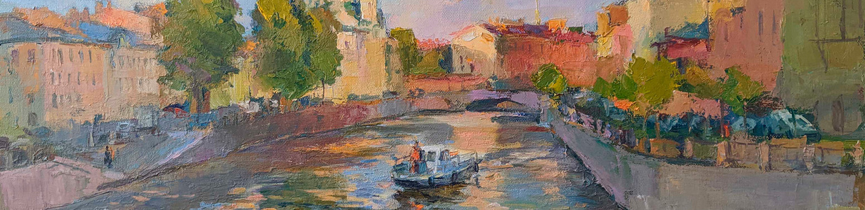Main n.vishnyakova vid na isidorskuyu cerkov 42x82cm oil on canvas