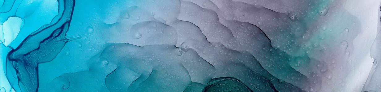 Main translucent azure violet wavy cloud with emerald splashes and dark spot in the middle