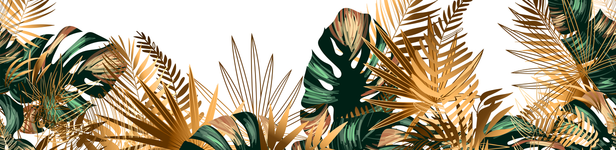 Main seamless pattern border tropical leaves