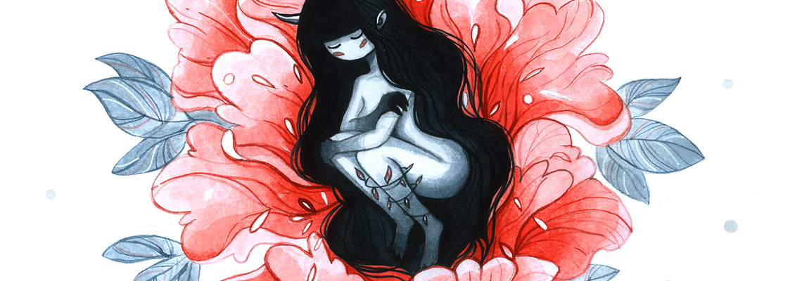 Main watercolor illustration of a kawaii with fairy in forest pipi